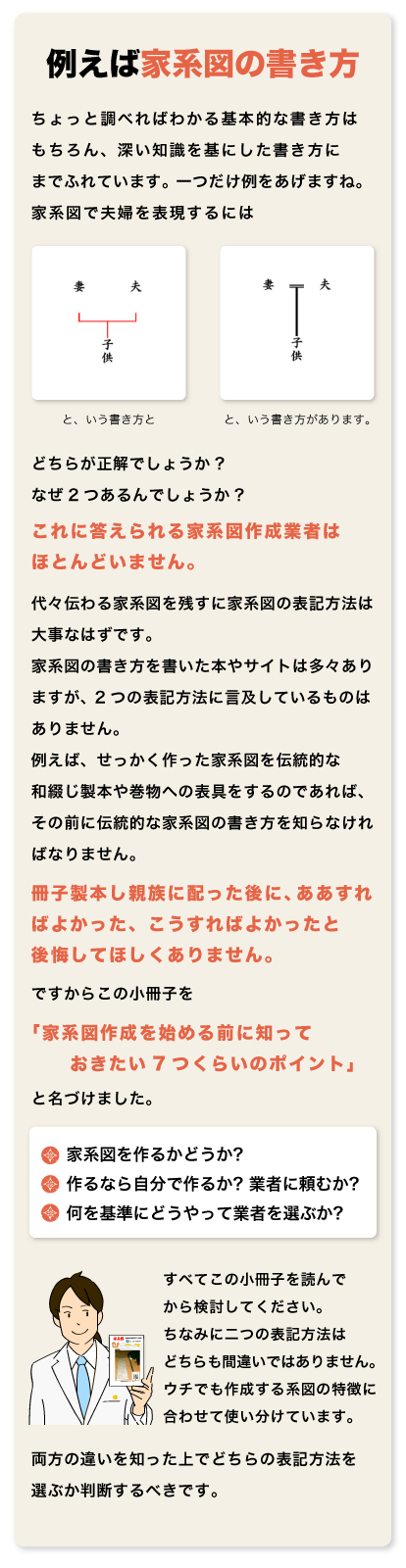 例えば家系図の書き方