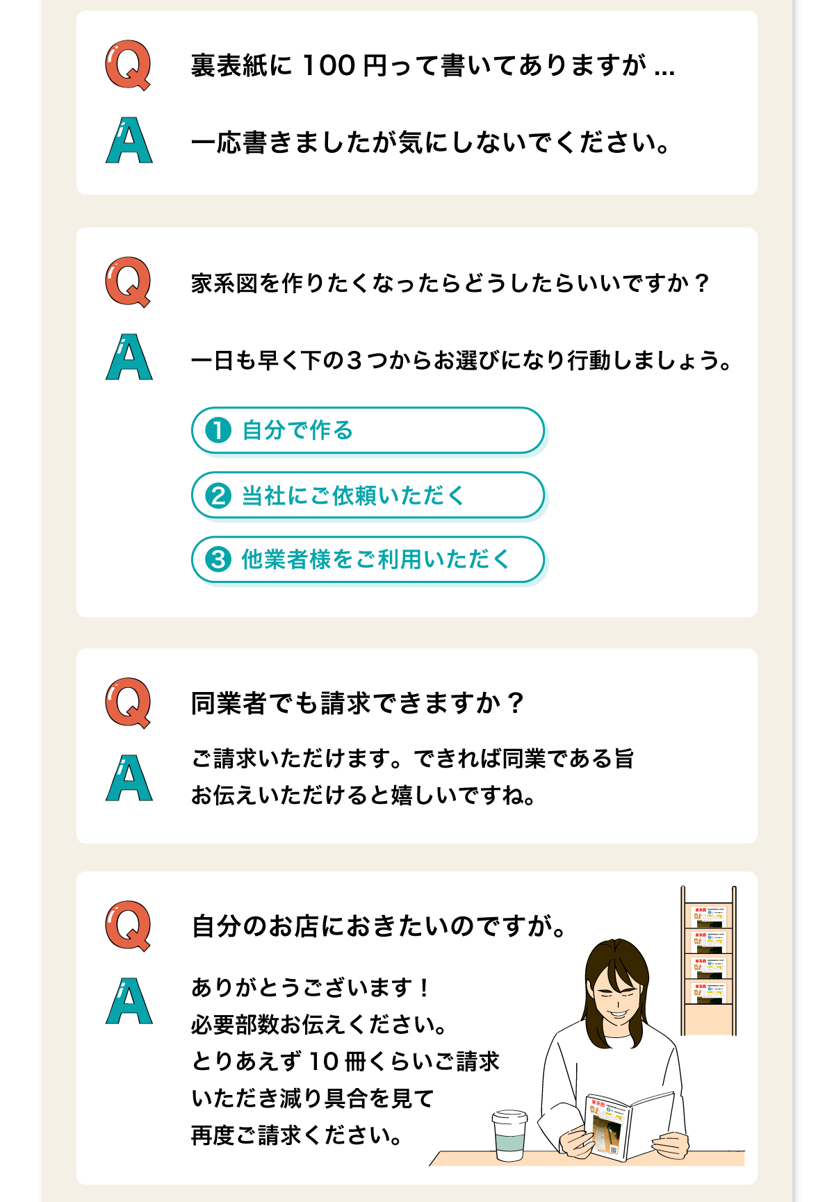 一日も早く下の3つからお選びになり行動しましょう。家系図を作りたくなったらどうしたらいいですか?一応書きましたが気にしないでください。裏表紙に100円って書いてありますが...