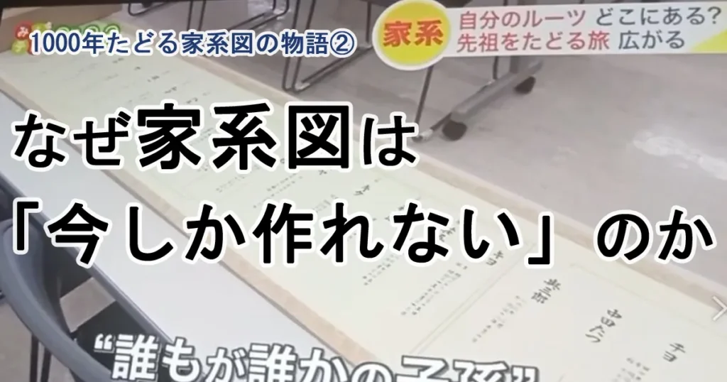 家系図とは何か？ 1000年たどる家系図の物語②　なぜ家系図は「今しか作れない」のか